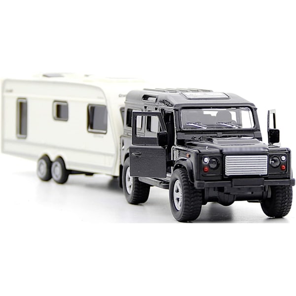 Leikkiautojen asuntoautopaketti: SUV-maasturi, perävaunu ja matkailuauto - Diecast-mallit pojille