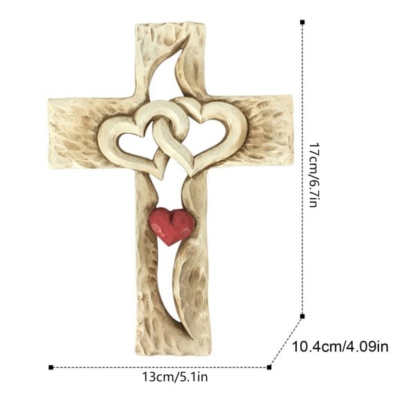 Kjærlighet kors hjem soverom kristen dekorasjon to hjerteformet
