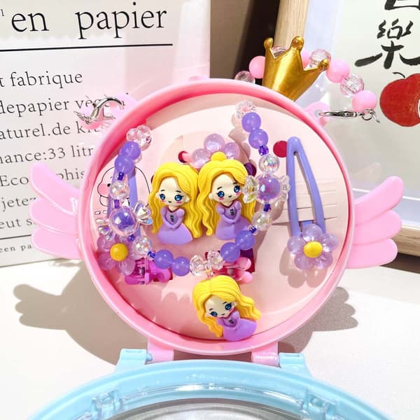 Nytt tecknat halsbandsset för barn, present till skolstarten, #5 Cute Pony Set [Includes Box]