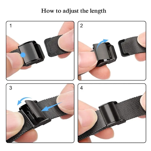 Silm Strap+ Etui til Apple Watch Rem 40mm 41mm 44mm 45mm 38mm 42mm Correa Metal Milanese Armbånd IWatch Serie 3 4 5 6 SE 7 8 Sort Black Series 123 42mm