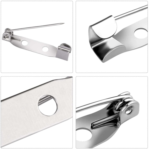 50 st Broschnålar, Broschbaksidor Silver Bar Pins, Bakspänne Brosch Säkerhetsnålar för Hantverk Sömnad Kläder Namnskyltar (20, 25, 32, 38 mm)_xx