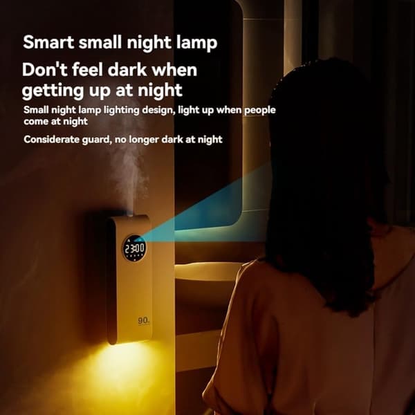90 ml Eterisk Oljediffuser 5 Tåkemoduser Smart Aromaterapi Diffuser med Smart Sensor Dobbel Modus Bryter Nattlys Aroma Hjemmekontor