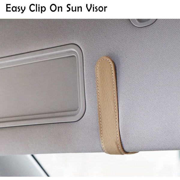 Magnetisk skinnsolbrilleholder for bil, magnetisk brillehengerklemme for solskjerm for bil, egnet for tynne benbriller, svart