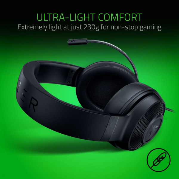 Ultralet gaming-headset med ledning med surroundlyd, letvægts aluminiumsramme