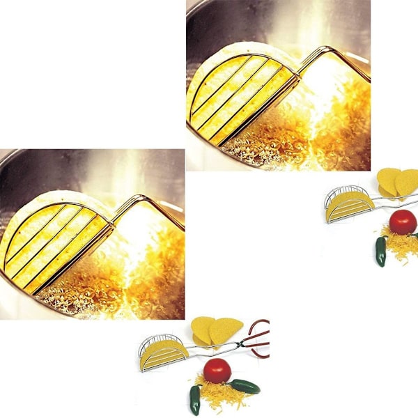 ZYCX123 Taco Maker Press i rostfritt stål, stekta tacoskal, form, krispig fritös, tång KLB