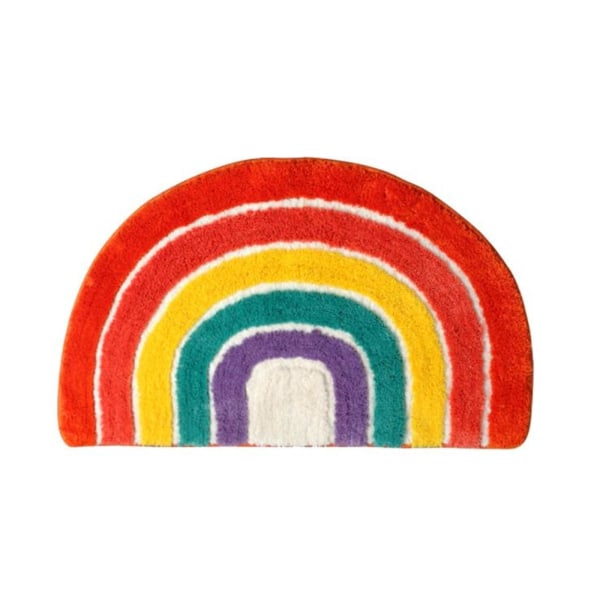Cartoon Rainbow Halvsirkel Teppe Gulvmatte Dørmatte Absorberende sklisikker matte