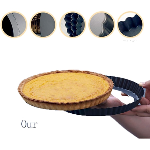 Kakeform, paiform, non-stick med avtakbar bunn, kakebakeform (22 cm)