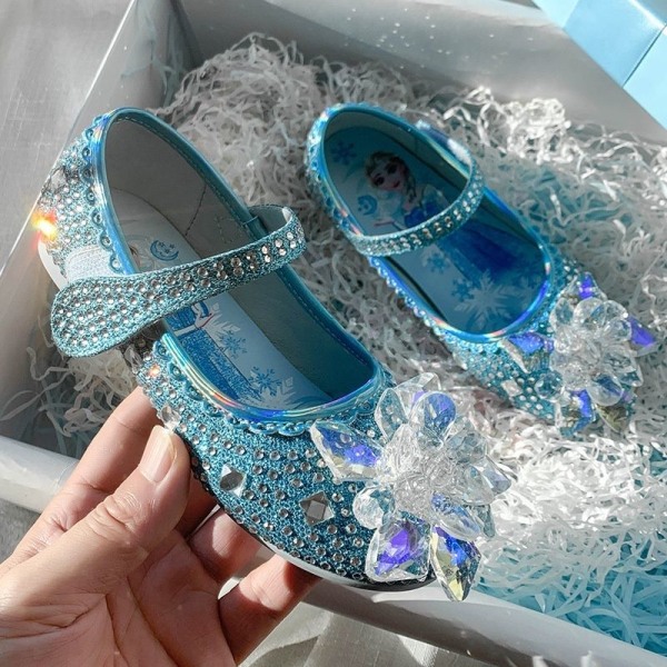 prinsessesko elsa sko børnefestsko blå 17.5 cm / cocoa 28