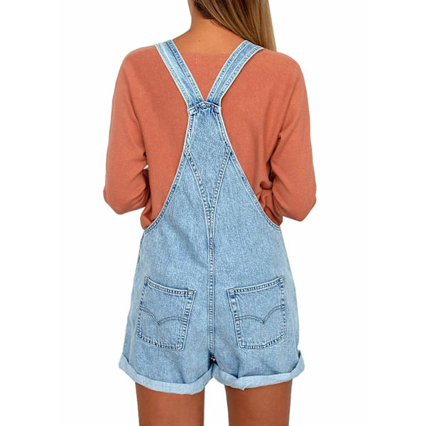 Dame Denim Dungarees med Spænde-stropper og Afrundede Kant L