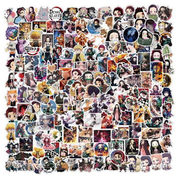 200 Pcs Anime Demon Slayer PVC Stickers for DIY Skateboard- Perfect