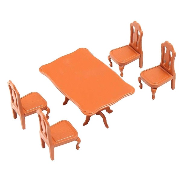 Småbørnsbord Børneharpiksbordstole Småbørnssæt（12X7,5 cm，Brun）