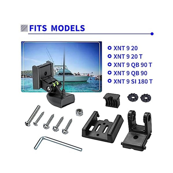 For 7400931 XNT Transducer Bracket, Transducer Mount for XHS Model Transducers, Transom Mounting Hardware Kit for XNT 9 20 Black