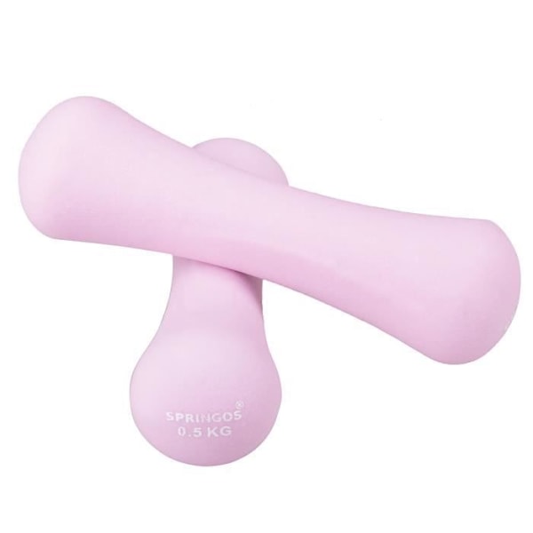 SPRINGOS® 2 kpl vaaleanpunaiset neopreen käsipainot (2x0,5 kg)
