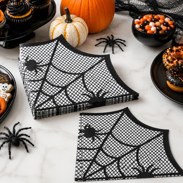 Spindelnätservetter Halloween Festdekoration Spöklik Bordsdekoration 20-pack 20pcs