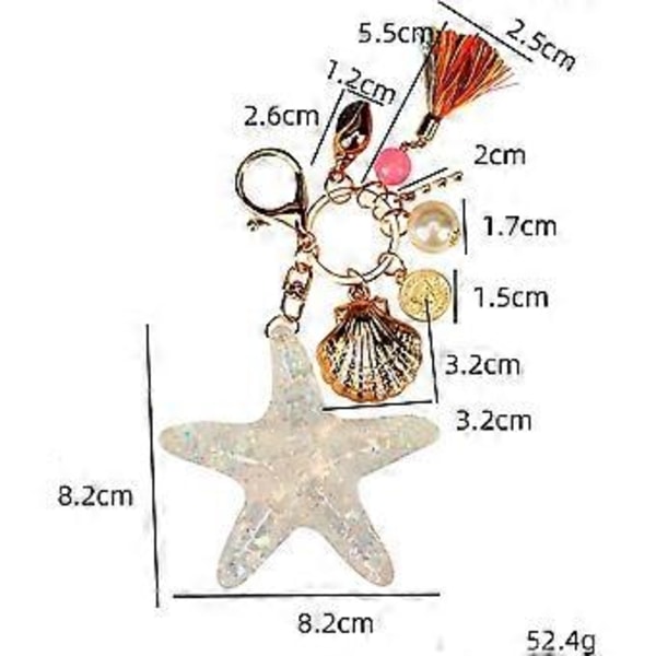 Silver Cross Rhinestone Nyckelring Charm Hänge Väska Handväska Kristall Nyckelhållare Konst Hantverk Hänge Inspiration Nyckelring (sjöstjärna & skal)