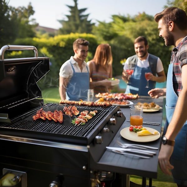 6-pak Grillmåtte, Ovnmåtte, Bagemåtte - Non-Stick - 40x33 Sort Sort 6-pak 6pcs