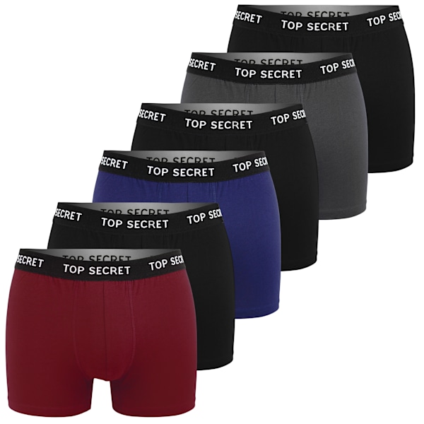 Boxerit - 6-pakkaus - Miesten Alusvaatteet - Koko XL - Mukava Pehmeä Lämmin - Boxerit Puuvilla Miehille Väriyhdistelmä: musta, punainen, sininen, harmaa Färgmix: svart, röd, blå, grå xl
