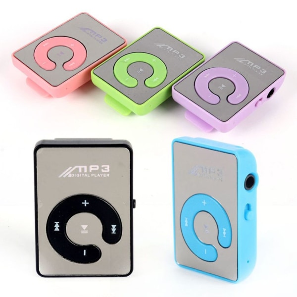 Plastspegelklämma USB MP3-spelare Bärbar musikmediastöd White