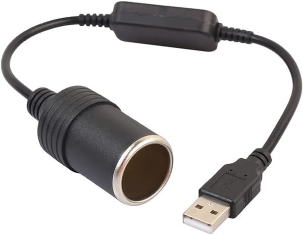 USB til cigarettænderadapter 5V til 12V hunstikkonverter opladerkabel