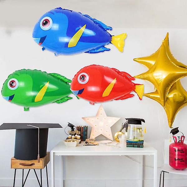 12 kpl Sarjakuva alumiinifolio ilmapallo Tropical Fish Helium ilmapallot juhlan sisustamiseen (satunnainen väri)