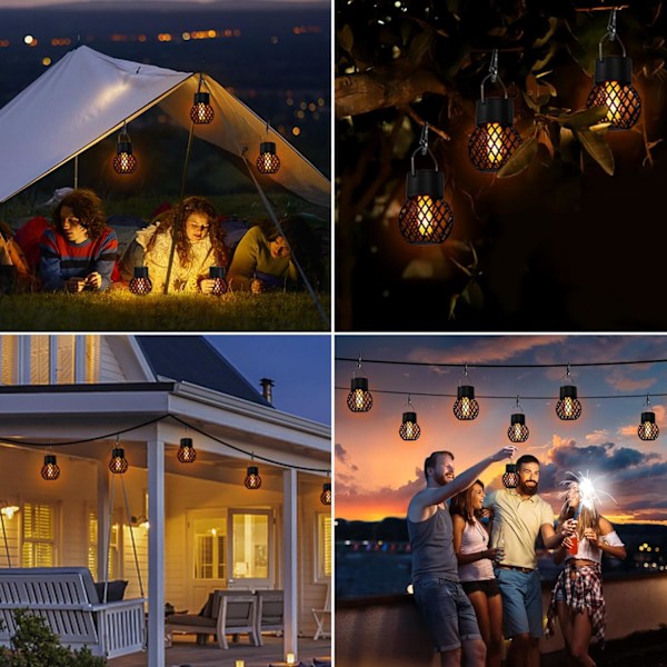 Solarlampor för utomhusbruk, 8-pack solarlampor för trädgård, 8 LED solarlampor utomhusbelysning IP65 vattentät