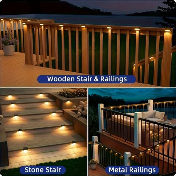 12 Stykker Solcelle Udendørslys Sæt Hjem Have Dekorative Lys til Gårdhave Altan Trapper White Shell Warm Light 12 Pieces
