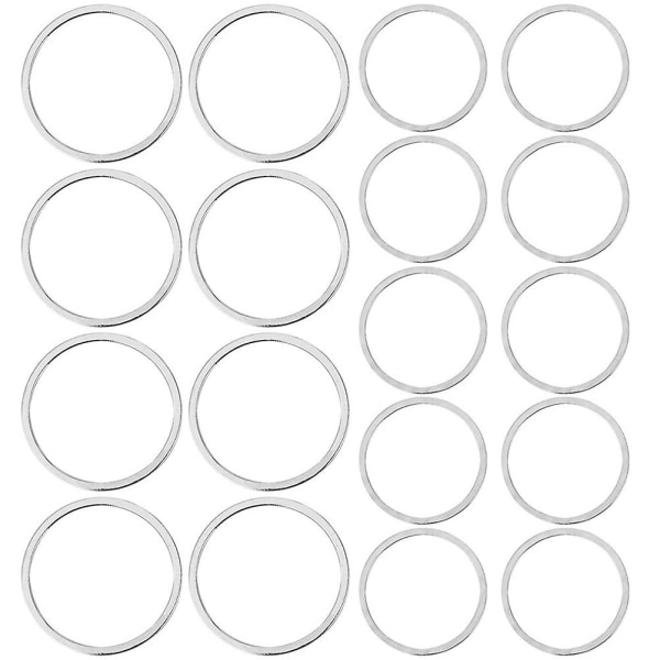 40 kpl pyöreitä korvakoruja ympyräkoruja onttoja korujen riipuksia korujen valmistukseen (0,1x2,5x2,5cm, hopea)
