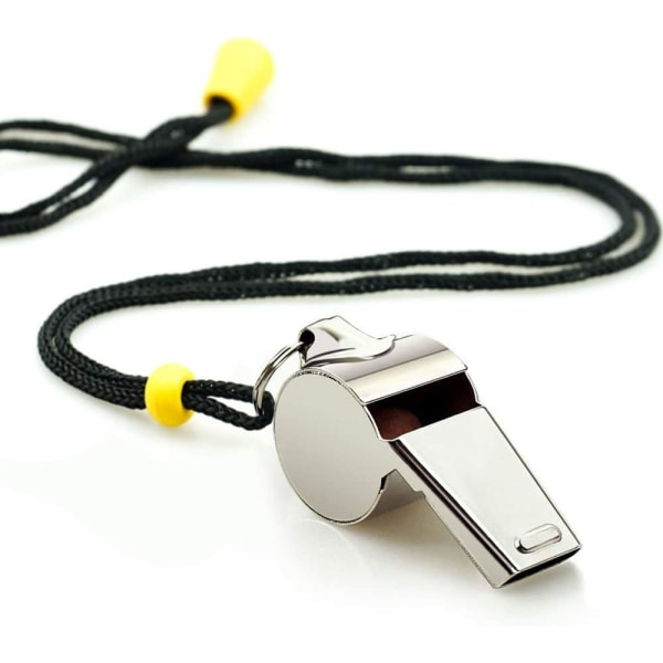 Whistle 2 pakker sportsfløyte i plast med snøre høy og skarp klokkefløyte Ideell for trenere, dommere og funksjonærer