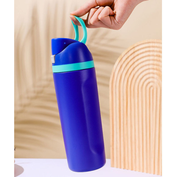 Isoleret vandflaske i rustfrit stål med sugerør til sport og rejser, BPA-fri, 24 oz
