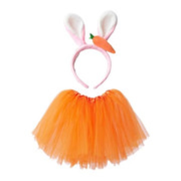 Pigepåskekostume påske søde kaninører Gulerodspandebånd Balletnederdel Børnecosplay tilbehørssæt