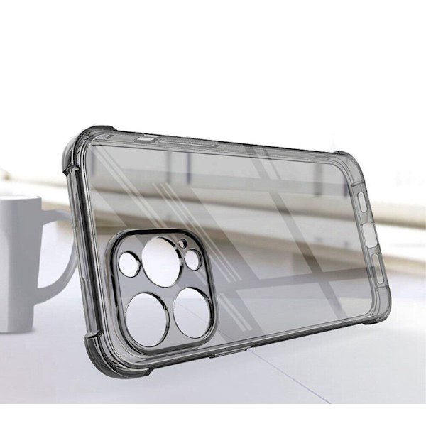 iPhone 15 genomskinligt skyddsfodral (transparent grå) gulnar inte Transparent gray