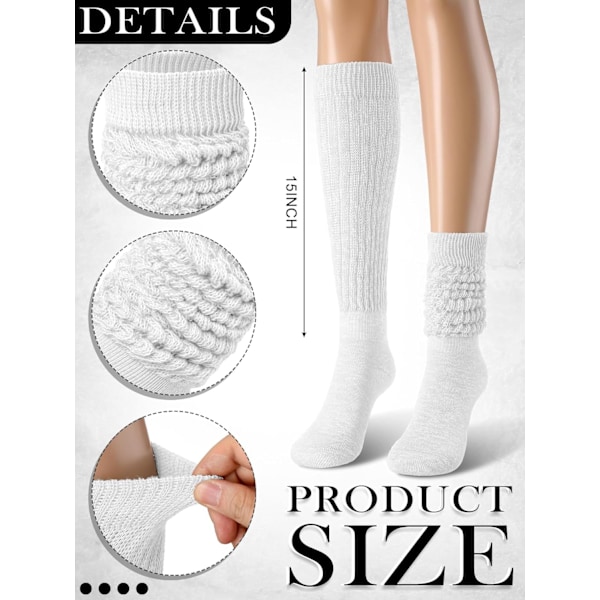 Pairs Slouch Socks för Kvinnor, Flickor, Barn, Staplade Strumpor