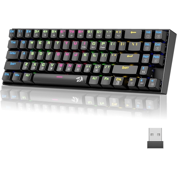 K599 60% Mekaniskt Tangentbord, Hot Swap Anti-Ghosting Speltangentbord för PC/PS5/Xbox/MacOS. (Linjärt Rött Switch-Svart)
