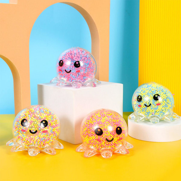 Squeeze Toys Soft Release Pressure Diy Cartoon Light Up Octopus Leker for barn Jiyuge