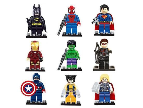 9 kpl Marvel Avengers Super Hero Comic Mini -hahmot DC Minifigure