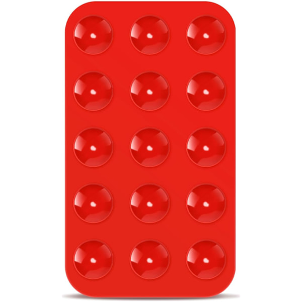 Telefonhållare med silikon-sugkopp (Röd)