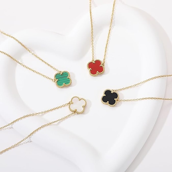 Halsband för kvinnor 18K förgyllt Fyra blad