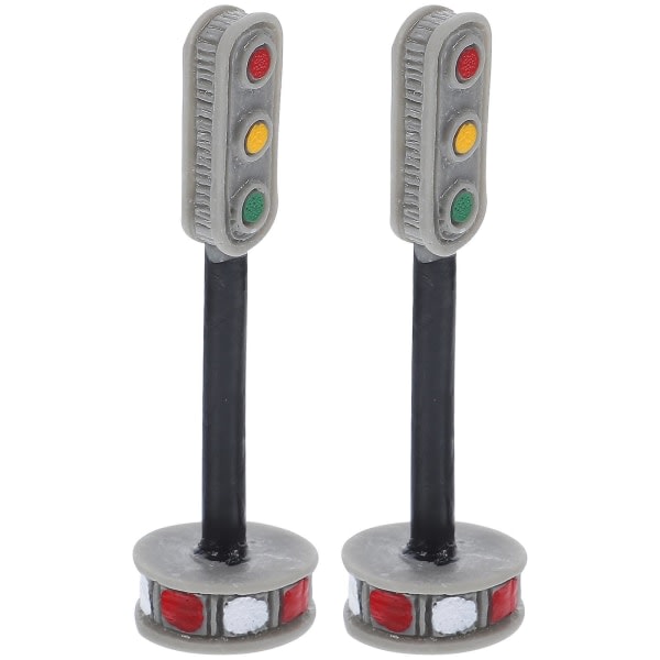 2 kpl miniatyyrikatuvalaisimet mallit Stop Light Lamp Lelu Minitalon rakennusmateriaali (6X2X2CM，Valikko väri)