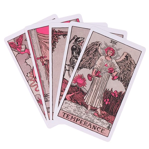 Rosa Tarot för nybörjare Neon Rider Decks i låda Tarotkort