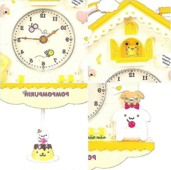 Melody Väggklocka 30 cm Tecknad Gungande Barn Flickor Vägg Quartz Klocka Heminredning Sovrum Tecknad Väggklocka Orange