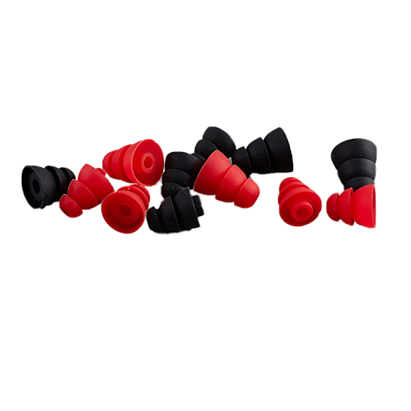 6 tre-lags silikon in-ear hodetelefoner Svart