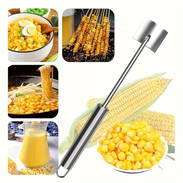 Maiskjernefjerner i rustfritt stål, krever liten innsats, høy effektivitet Corn Shovel + Corn Fork-2PCS