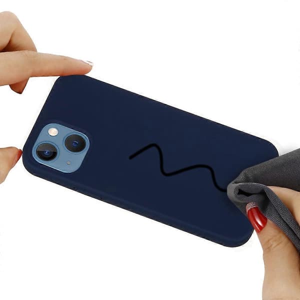 Flydende silikone beskyttelsesetui til iPhone 13 mini - Grøn Multicolor Midnight Blue