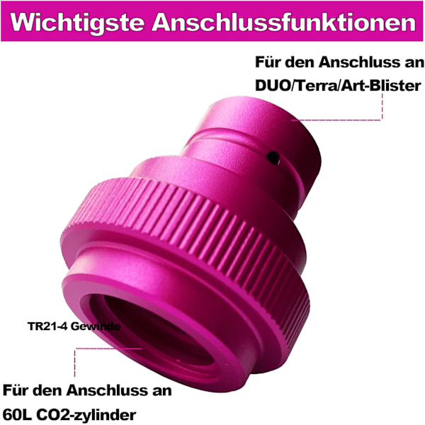 DLLUN Hurtigadapter for CO2 Sodavannkarbonator Dobbel Hurtigkobling Gassylinder 60L, CO2 Sodavannkarbonator