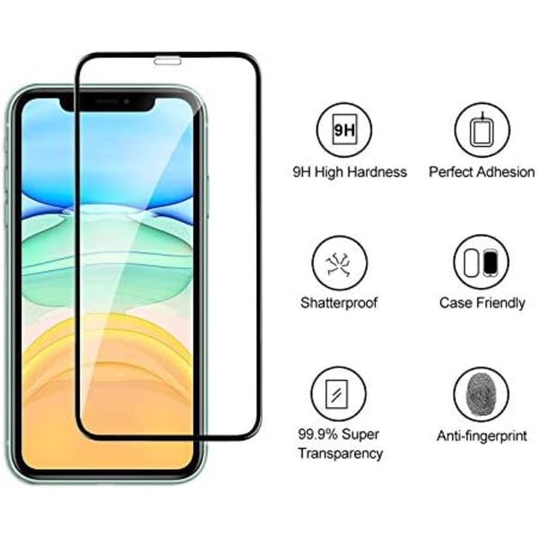 3 täysinäyttöistä näytönsuojaa iPhone 11/XR:lle, erinomainen laatu