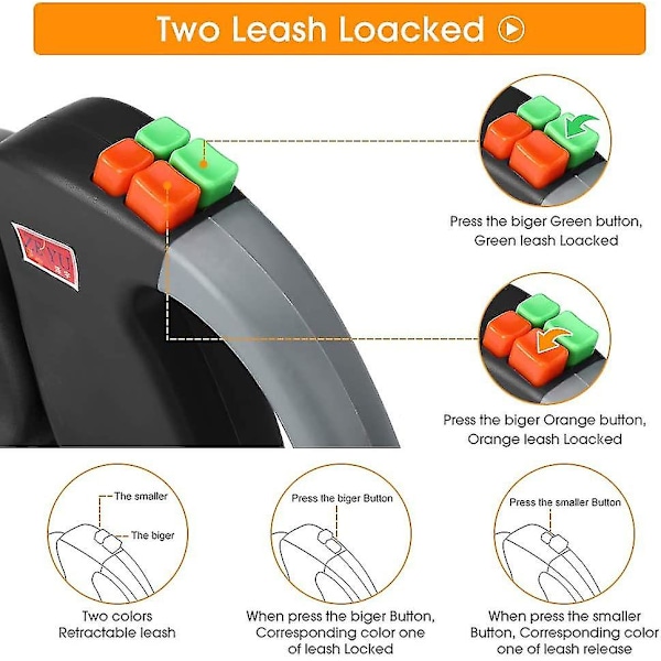 Dobbel hundekobbel, Retractable hundekobbel Dobbel kobbel for to hunder Hundekobbel 2 hunder Dobbel kobbel, svart--