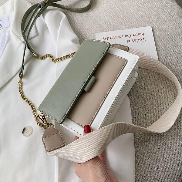 Kontrastfarvede læder crossbody-tasker til kvinder 2022 rejse håndtaske enkel skuldertaske enkel taske dame crossbody-taske