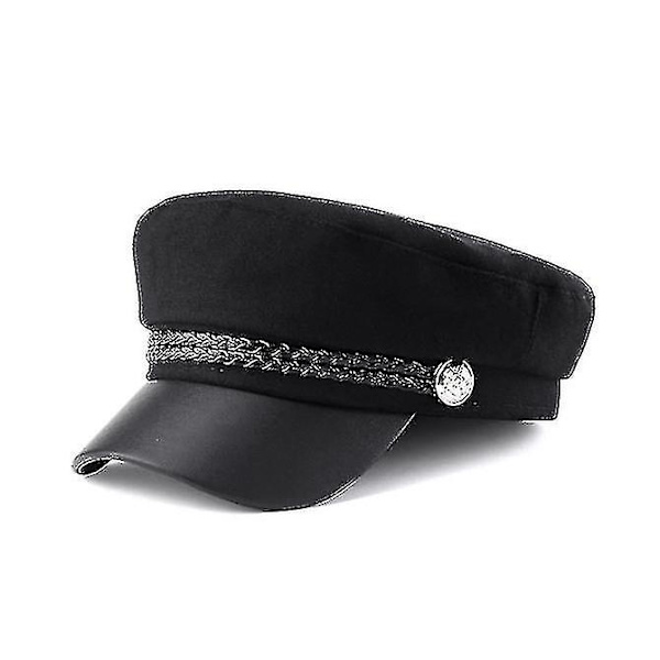 Svart Baskerhatt för Chaufför - Kostymhatt, Maskeraddräkt, Åttkantig Hatt