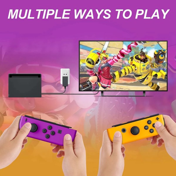 Trådløs håndkontroll Joy-Con (L/R) par for Nintendo Switch / OLED / Lit Purple Yellow