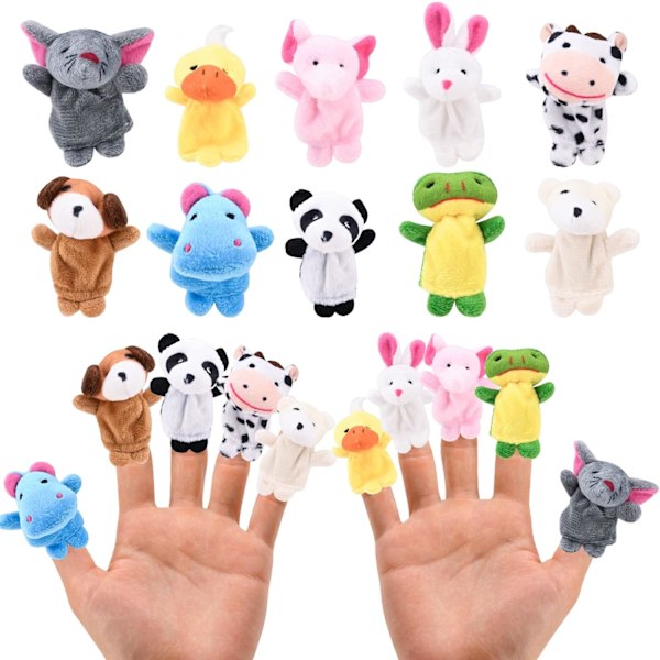 10-pack Fingerdockor Set Söt Plyschdjur Baby Fingerdocka Sammet Handdocka Leksaker Barn Utbildnings Påskfest Tillbehör